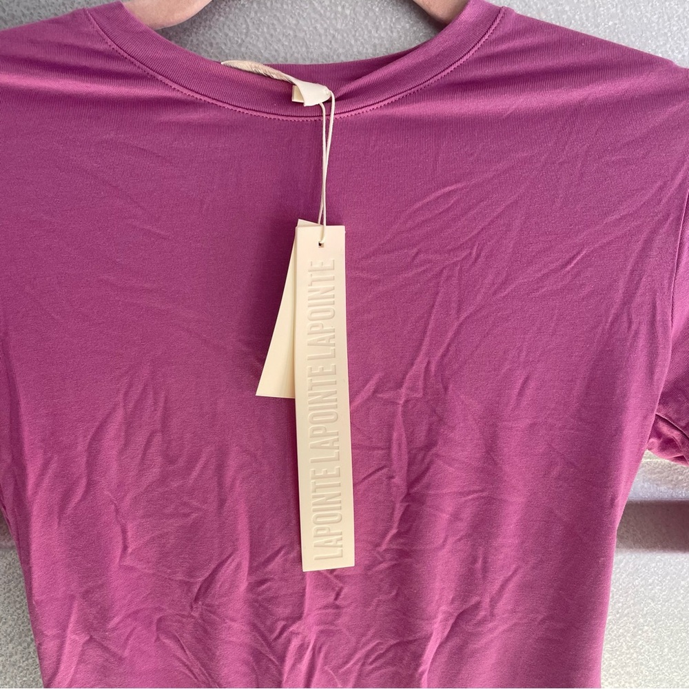 Lapointe NWT LIGHTWEIGHT JERSEY CREWNECK BODYSUIT IN ORCHID - Picture 3 of 6